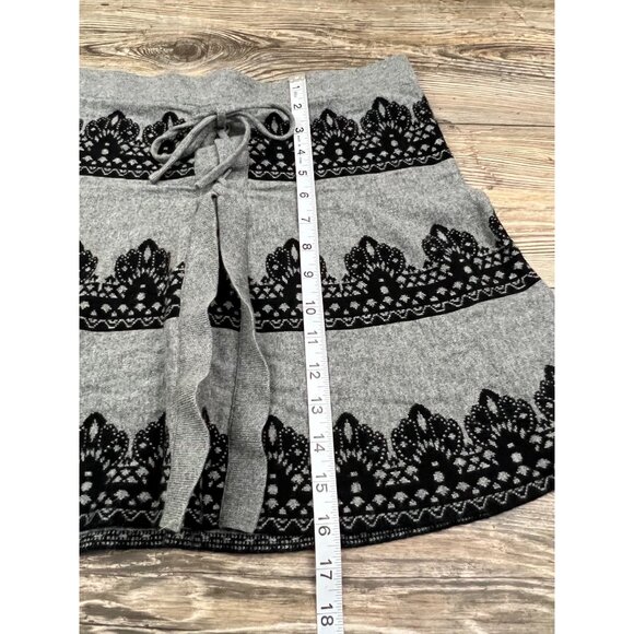 Candie's Knit Mini Skirt Size Medium Grey/Black Cotton/Rayon Pull-On A-Line - Picture 5 of 7